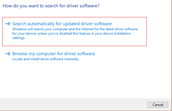 search automatically for updated driver software | Fix Video TDR Failure error in Windows 10