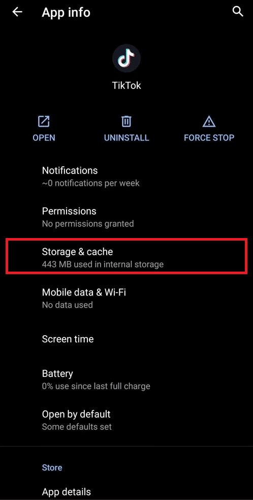 Tap on Storage & cache | Why is TikTok unfollowing people I follow