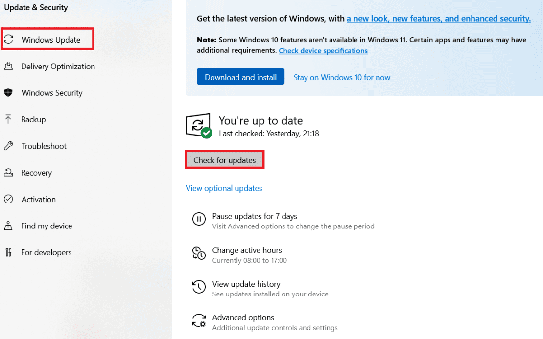 Click on Check for updates button. How to Fix File Explorer Not Responding in Windows 10