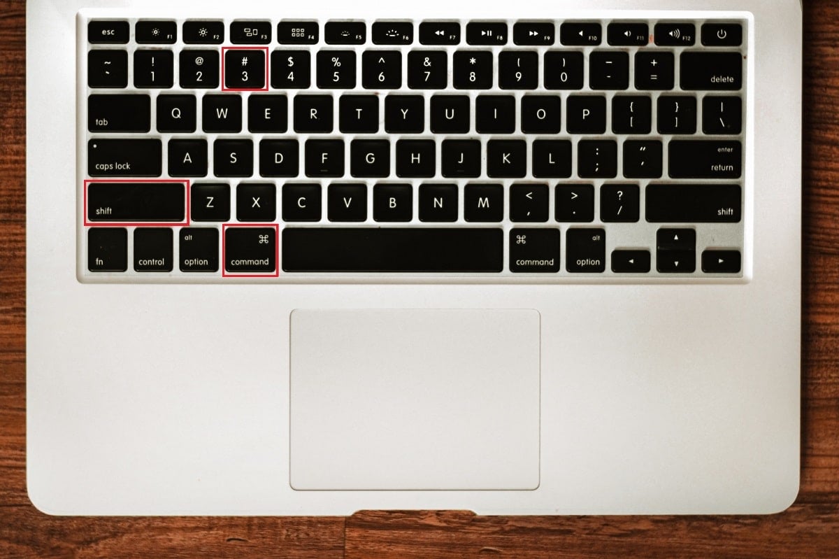 press command, shift and 3 keys together in the mac keyboard