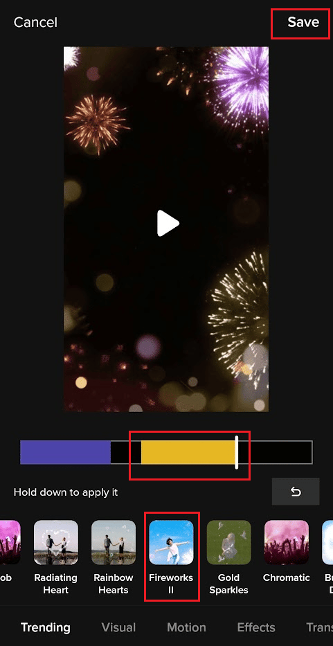 2nd desired filter - Save | add TikTok filter to existing video