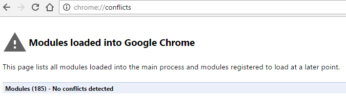 Chrome conflicts window