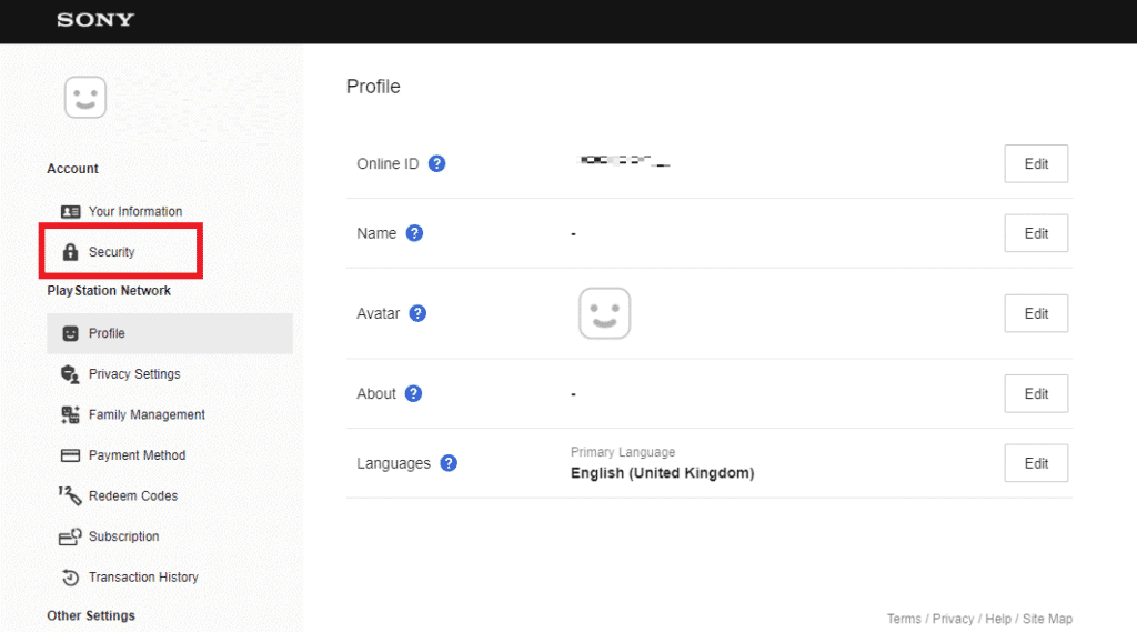 Click-on-the-Security-option-under-Account-PS4 | How Do I Remove My PSN Account from Another PS4