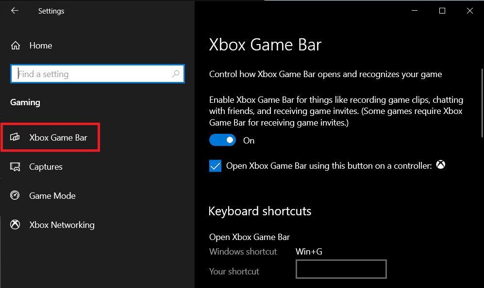 Click on the xbox game bar