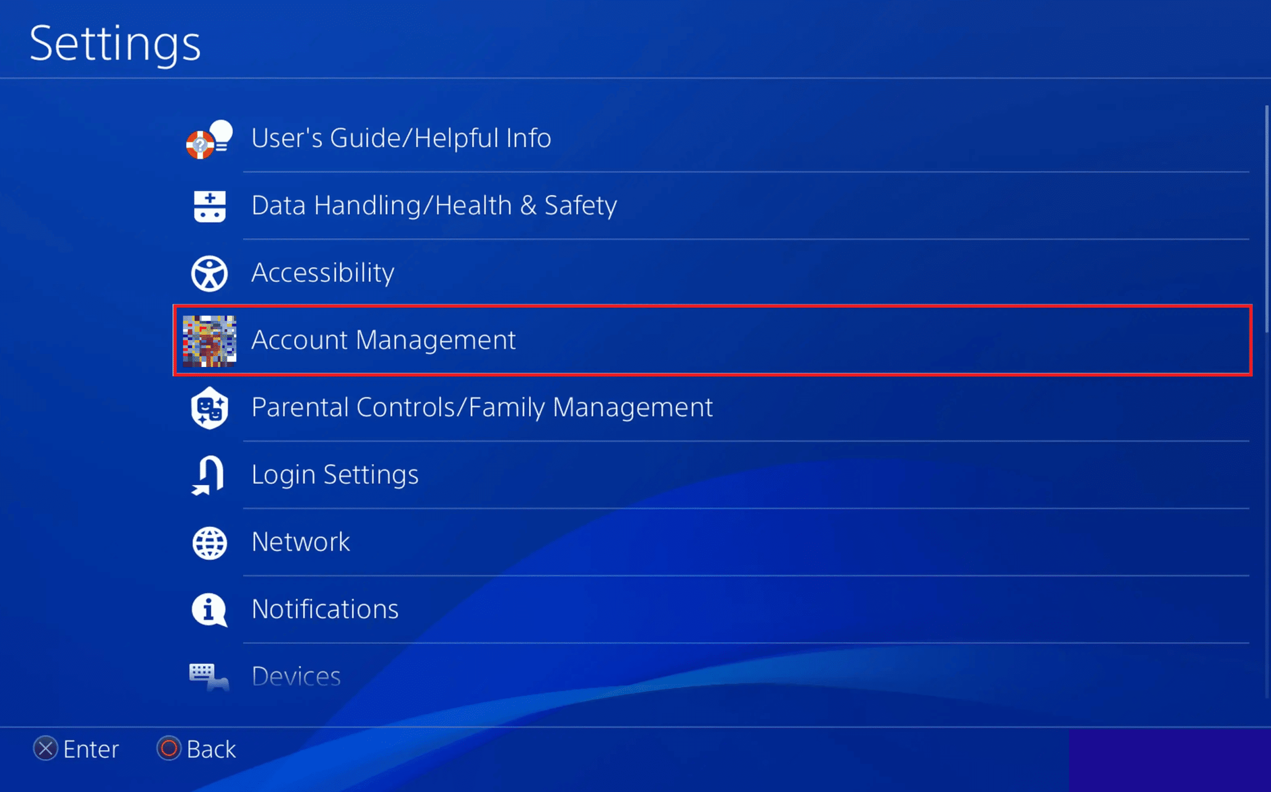 Enter Account Management | How to Change Parental Controls on PS4