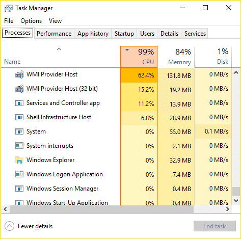 Fix High CPU Usage by WmiPrvSE.exe in Windows 10