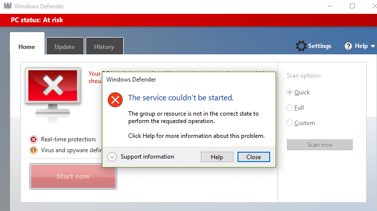 Fix Window Defender Error 0x800705b4 (The service couldn't be started)