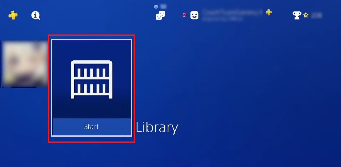 From the home screen, select Library