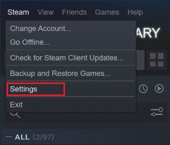 From the options that appear, click on settings | Fix Steam Workshop Not Downloading Mods