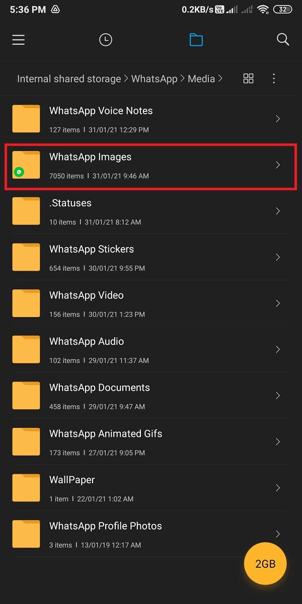 Go to WhatsApp images.  | Fix Whatsapp Images Not Showing In Gallery