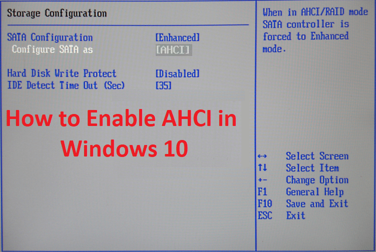 How to Enable AHCI in Windows 10