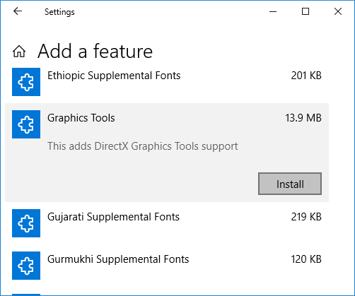 How to Install and Uninstall Graphics Tools in Windows 10