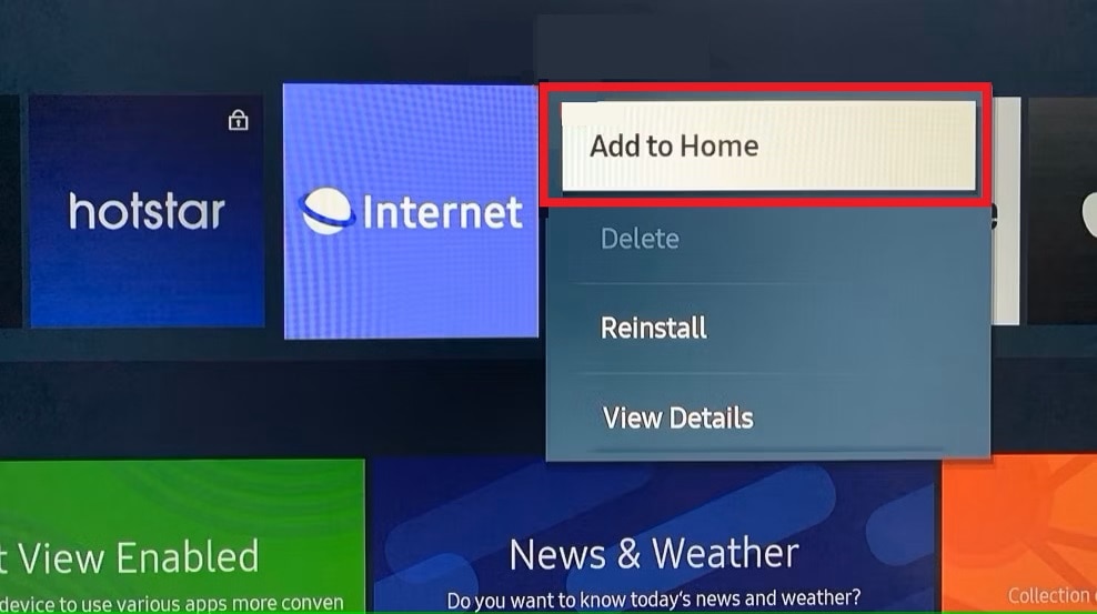 Now long press the app you want to move and select Add to Home