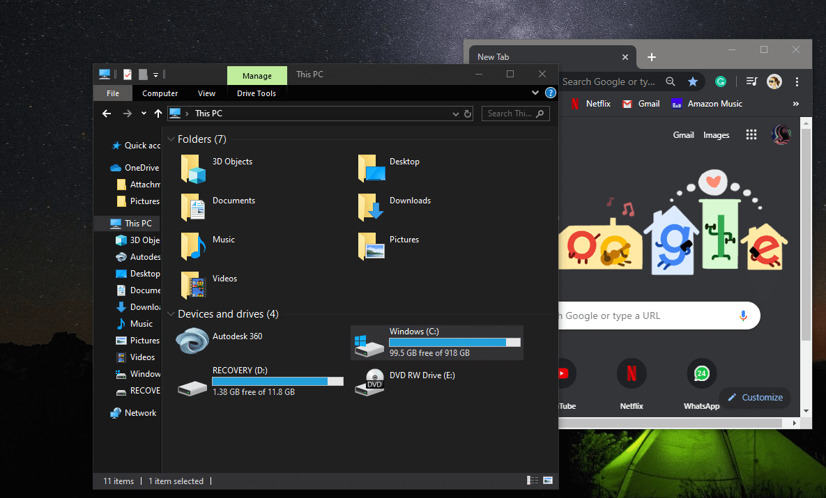 Open any two windows at once and place your mouse on top of the title bar