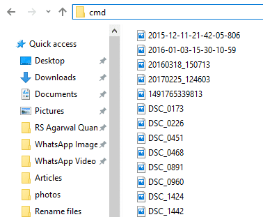 Open the folder whose files you want to rename
