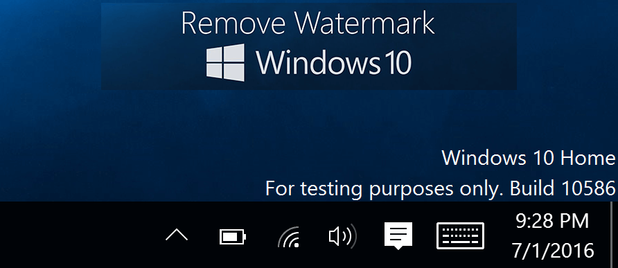 Remove Evaluation Copy Watermark from Windows 10