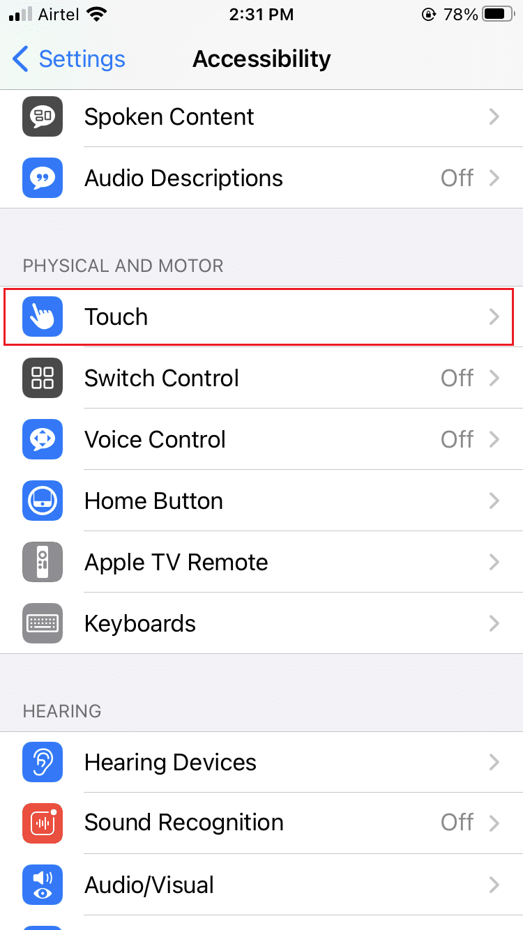 Select touch