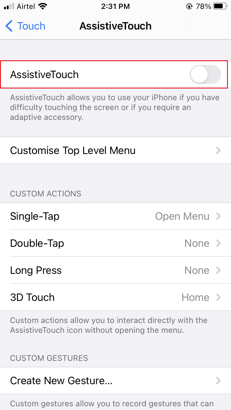 Tap AssistiveTouch
