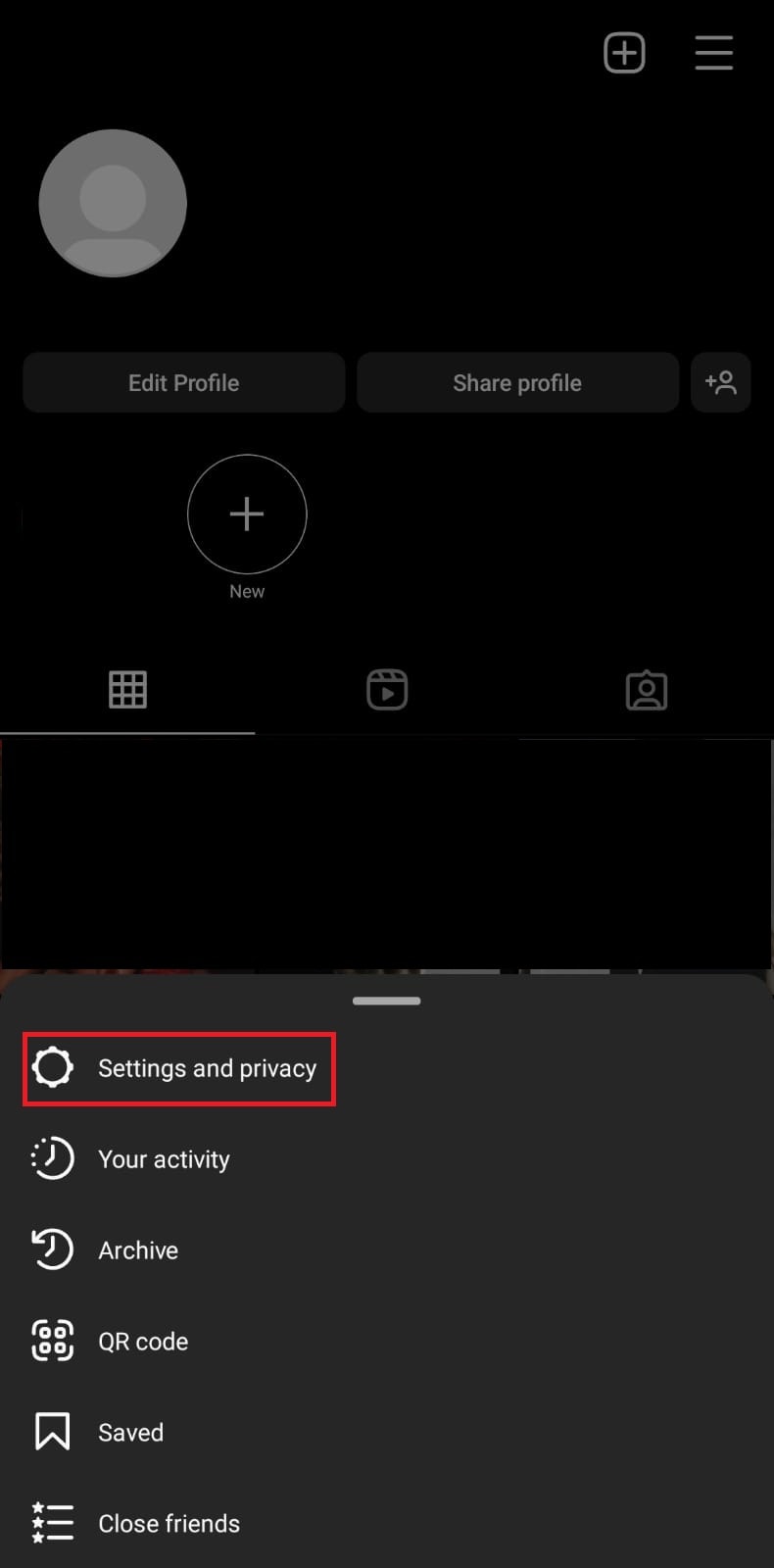 Tap on Settings and privacy