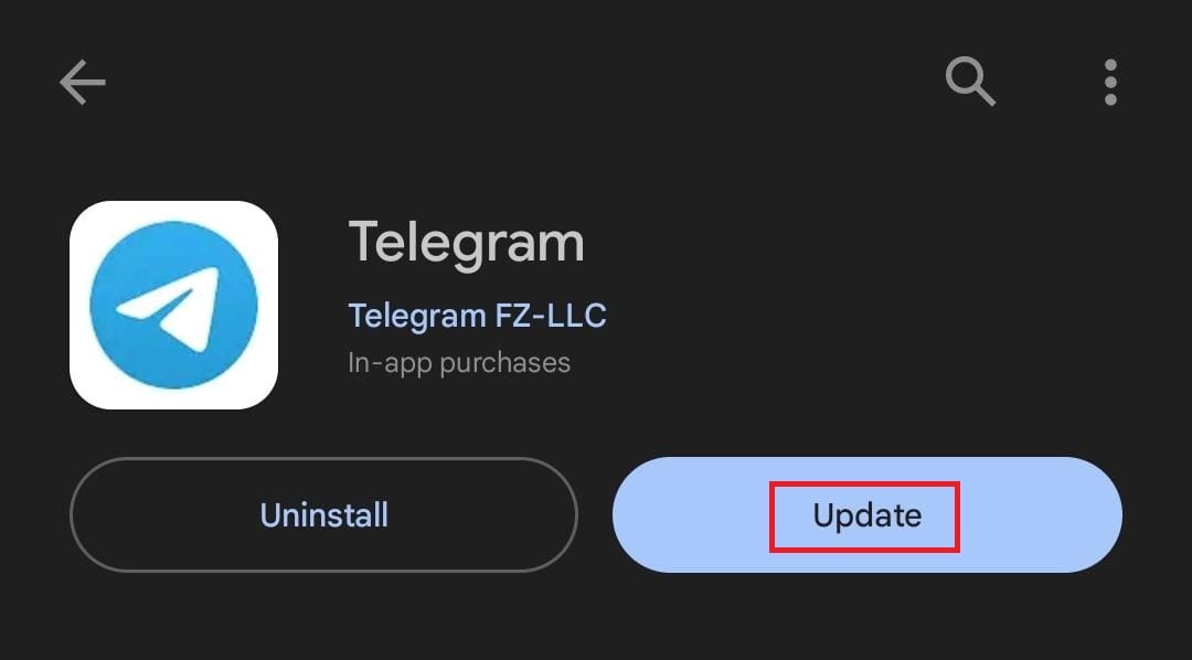 Tap on Update