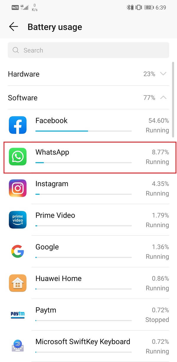 Tap on WhatsApp from list of installed apps