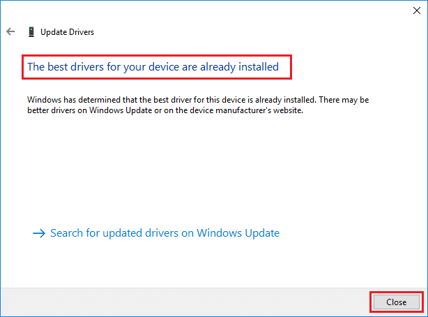 The-best-drivers-for-your-device-are-already-installed. Fix Mouse Wheel Not Scrolling Properly