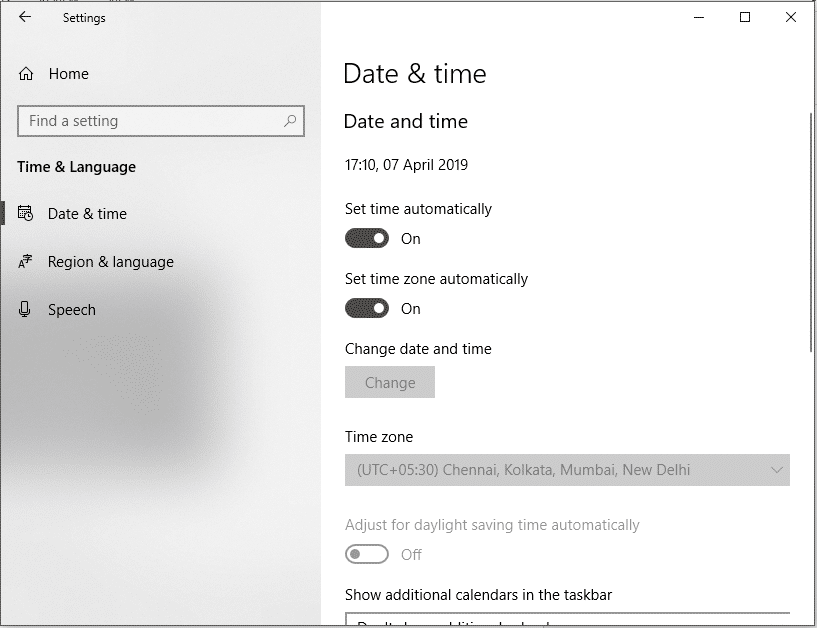 Try setting automatic time and time zone | Fix Windows 10 Clock Time Wrong