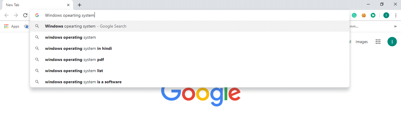 Type anything in the search bar and press enter