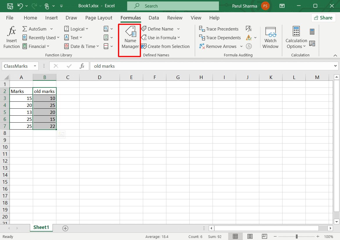 Choose Name Manager | how to edit named ranges in excel