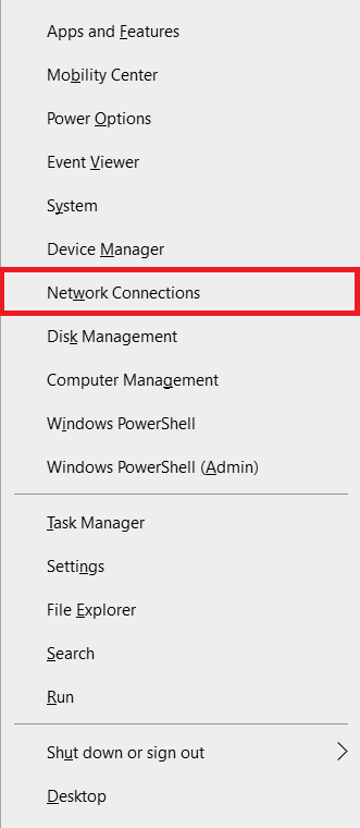 choose Network Connections.