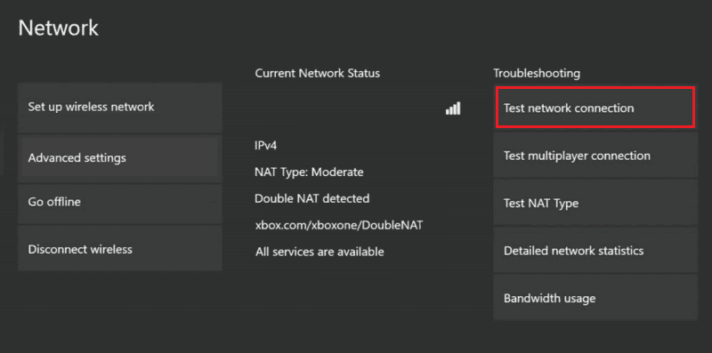 choose the Test network connection option. Fix Titanfall 2 Error 429 on Xbox