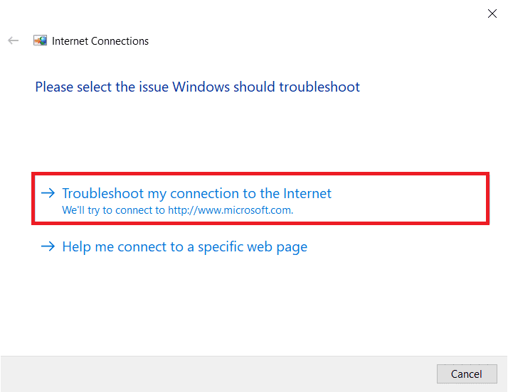 Choose the Troubleshoot my connection to the Internet option. Fix Twitch Not Working on Chrome