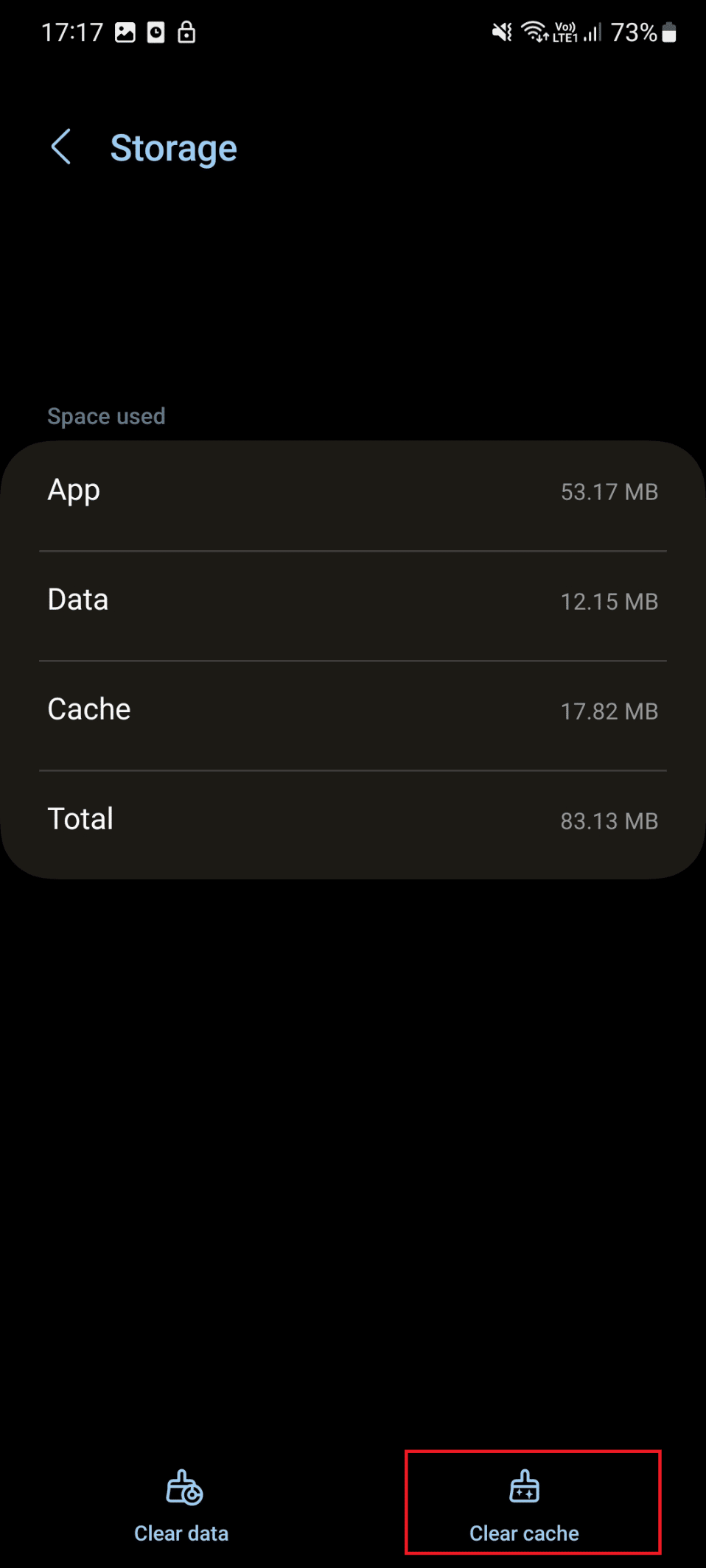 clear cache