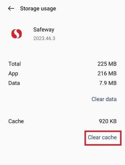clear-safeway-cache