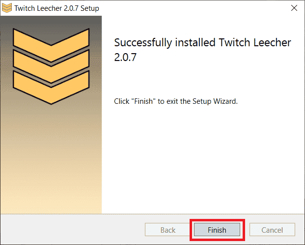 Click Finish Fix Twitch Leecher Download Update Error