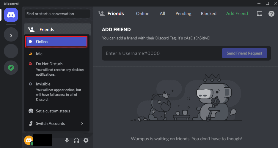 Click on any other status such as Online. Fix Red Dot on Discord Icon in Windows 10