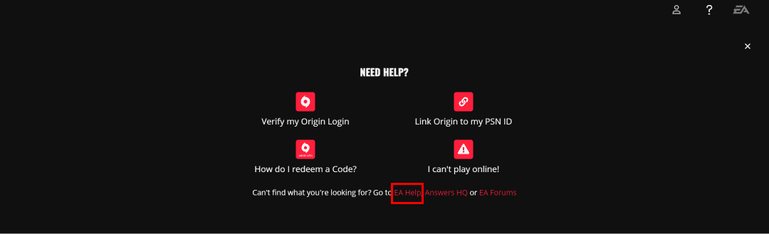 Click on EA help | How Do I Unlink EA Account from PS4