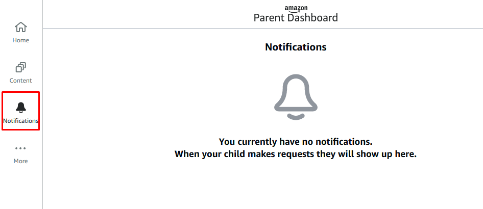 Click on Notifications tab in Parent Dashboard.