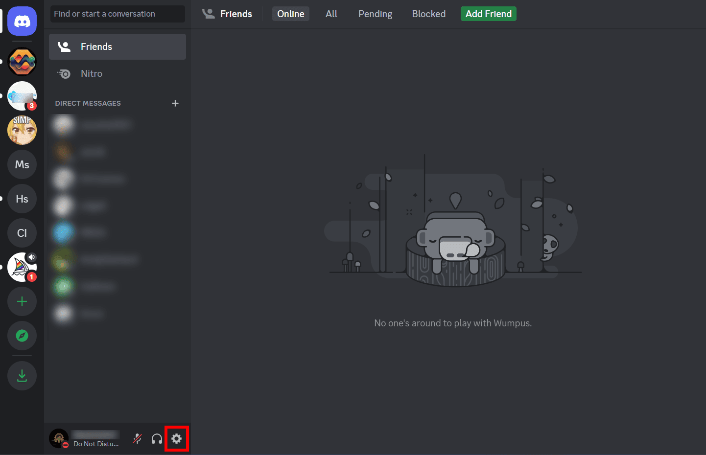 Click on the Gear icon in the bottom left | How to See Your Discord Account Password on PC