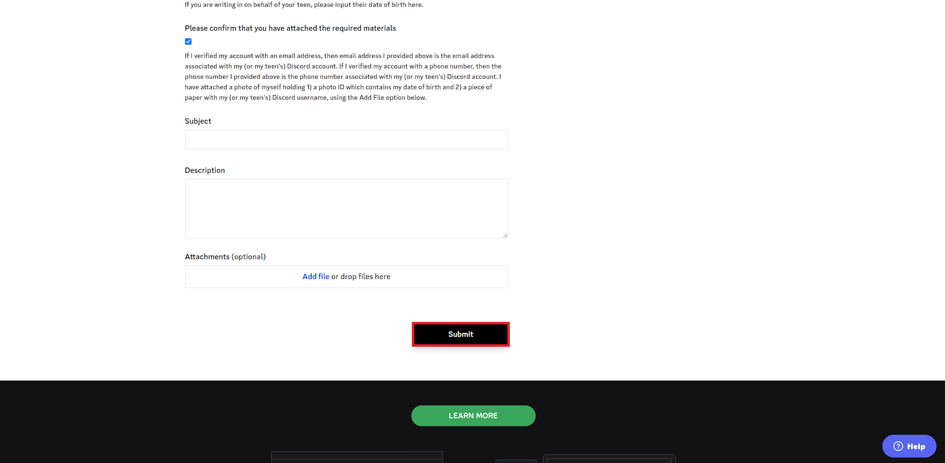 Click on the Submit option. How to Change Age on Discord