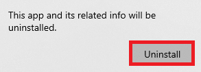 Click Uninstall again to confirm the action
