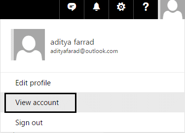 click view account under you profile picture