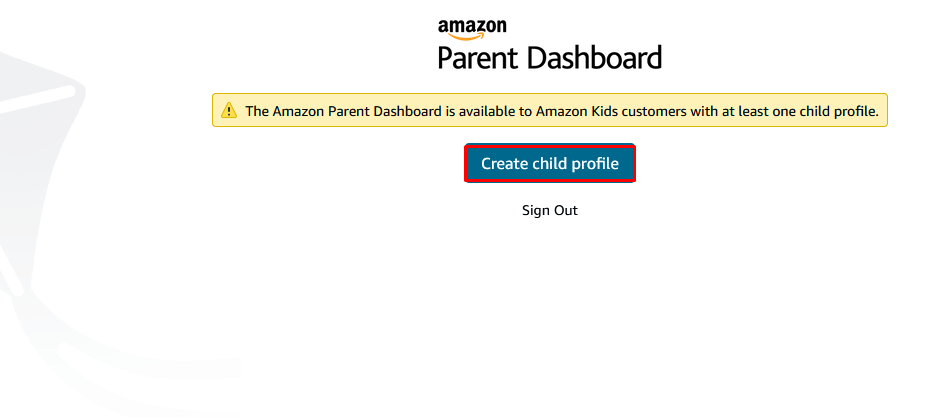 Here click on Create child profile.