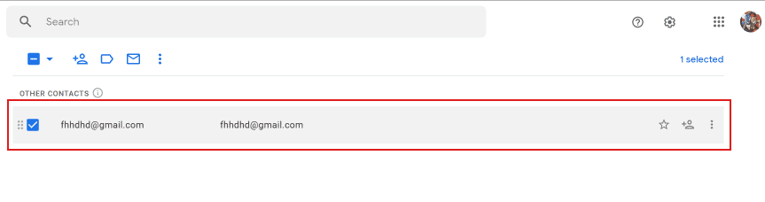 Hover over the email address you want to delete and click on the box icon.