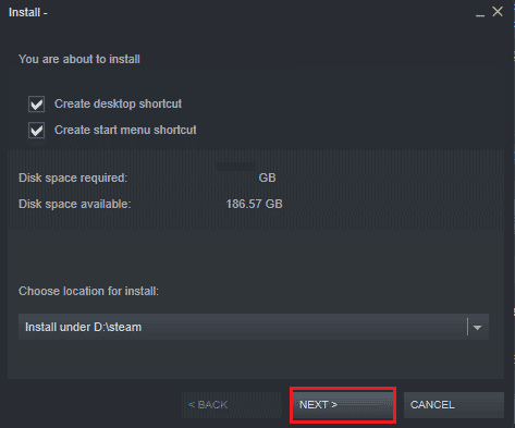 install game in steam