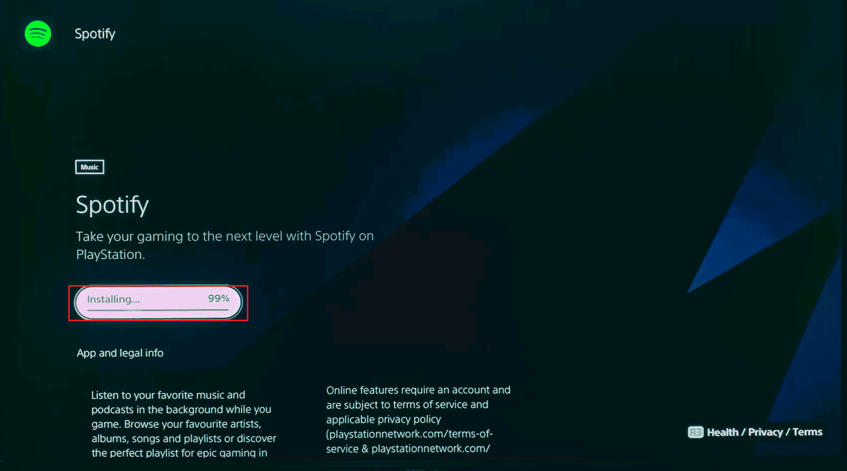 installing Spotify. Fix Spotify Error on PS5