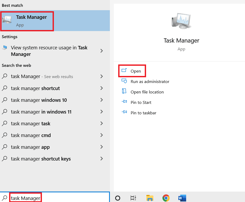open task manager
