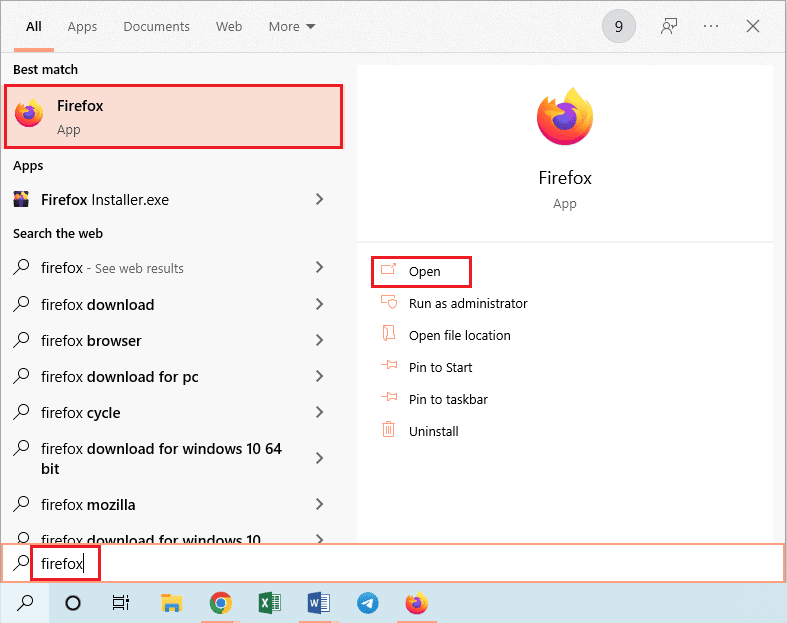 launch the Firefox Web Browser app