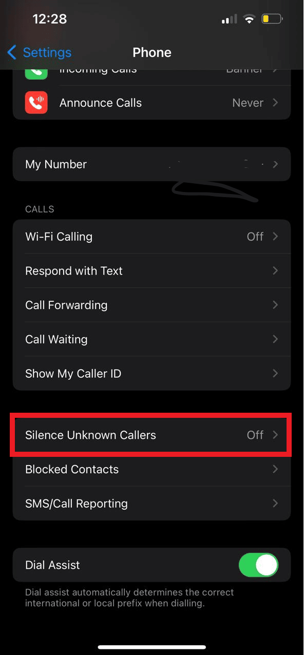 locate Silence Unknown Callers