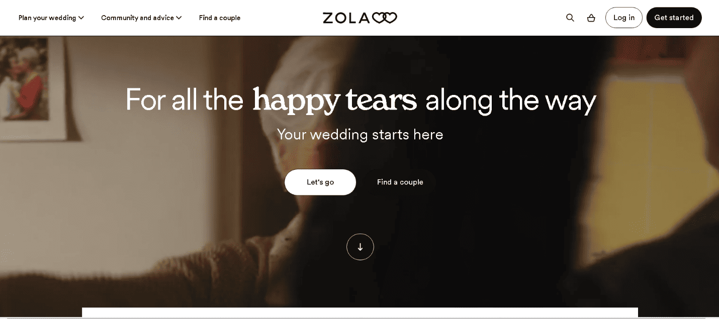Log in to your Zola account and navigate to your wedding website dashboard